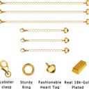 6Pcs 18K Gold Plated Necklace Extenders for Women, Hypoallergenic Bracelet Chain Extenders Set, Extensions 2", 4" Inches (18K Gold Plated (6Pcs))