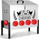 95 lb Chicken Feeder with 10 No-Waste Ports – Extra-Large Galvanized Metal Poultry Feeder with Adjustable Height Heavy-Duty Stand – Outdoor Feed Box for Chickens, Ducks & Geese