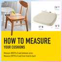 SUNROX Cooling Gel Memory Foam Chair Cushions, 2.6" Thick U-Shaped Dual-Layer Comfort Dining Chair Pads, Non Slip Seat Cushion with Ties for Indoor Kitchen Office 17"x16" Set of 8, Cream