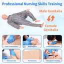 Nursing Training Mannequin, Medical Mannequin for Training Patient Care Manikin CPR Human Manikins 25 Items Nurse Skills with 3 Muscle Module & Patient Gown & Urinary for Teaching Pratice