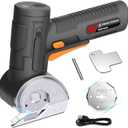 2026 Upgraded Cordless Electric Scissors - Larger 1.84" Tungsten Blade, Wider Opening, 320 RPM, 1/3" Max Thickness, 3-Speed & LED Display, Cardboard Cutter Designed for Cardboard Box, Black