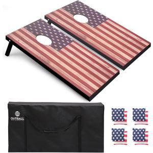 Outball Cornhole Set 4x2 Regulation Size Corn Holes Outdoor Game Cornhole Boards Bean Bag Toss Game Outdoor for Adults Family Lawn Beach Outside Activities with Carrying Bag, 4x2Feet