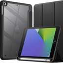 JETech Case for iPad mini 5/4 (7.9-Inch 2019/2015 Model) with Pencil Holder, Clear Transparent Back Shell Slim Stand Shockproof Tablet Cover, Auto Wake/Sleep (Black)