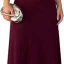 Women's Casual Crew Neck Sleeveless Flared A-Line Hem Long Tank Dress (Red, L)
