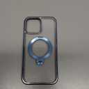 [Tri-Shield Protection] for iPhone 15 Pro Max Case with 360 Spin Stand Compatible with MagSafe [Magnetic CD Ring] [Screen & Camera Lens Protector] Shockproof Plating Never-Yellowing, Blue-6.7"