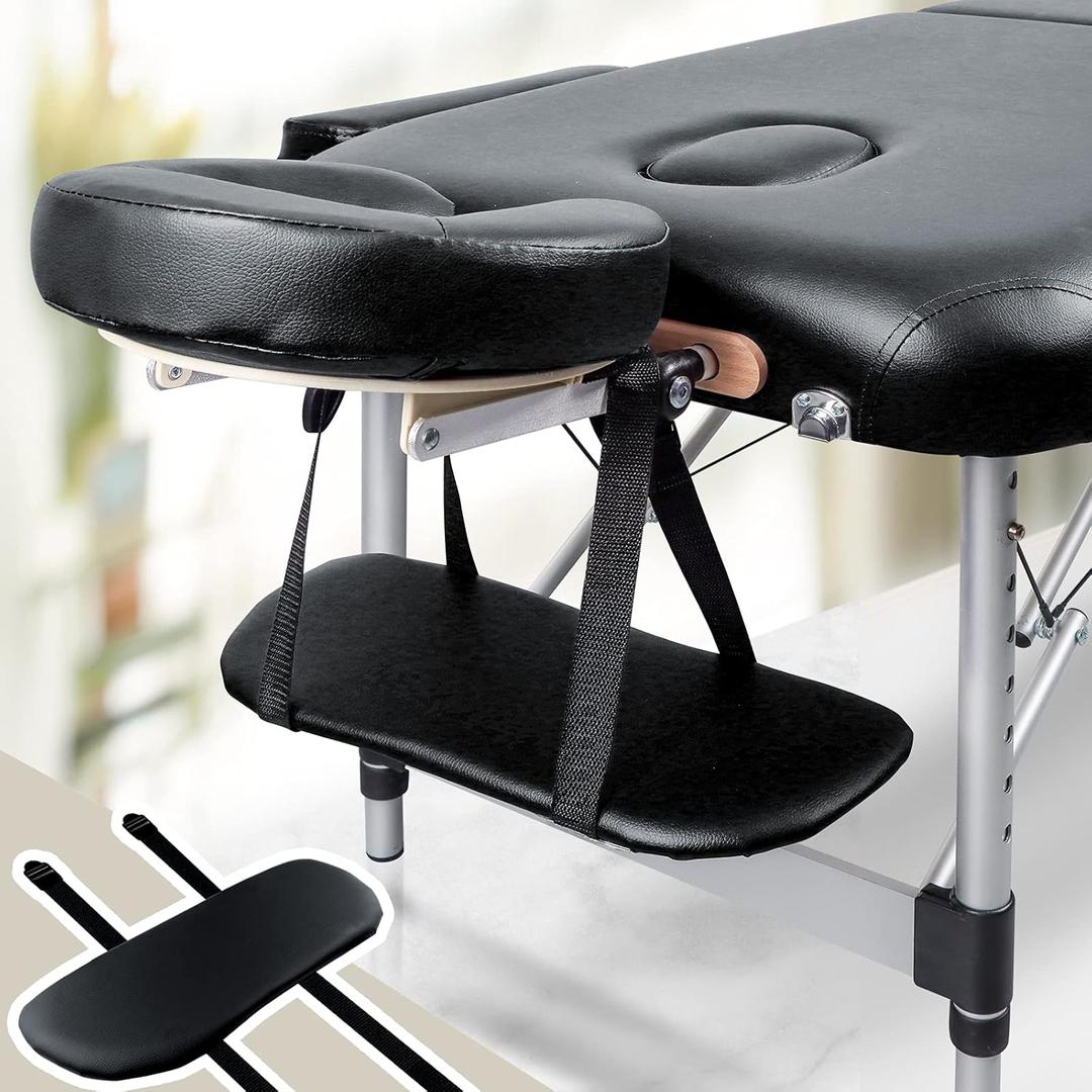 TOROKOM Soft Sponge Hanging Arm Rest for Massage Table, Hanging Arm Rest Sling Board Hanging Arm Rest Shelf Armrest Support for Massage Table SPA Beauty Salon Bed(Black) (15.7 Inch)