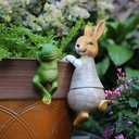 LANDOR Set of 3 Cute Frog Figurines Hanging Animal Statue, Resin Pot Climbing Sculpture Outdoor Statues Ornaments Décor for Flower potFence, Yard Art Patio Lawn House (3 frogs)