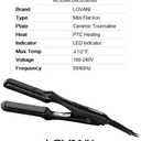 LOVANI Mini Flat Iron 0.5 inch, Dual Voltage Travel Hair Straightener for Short to Medium Hair & Bangs, Small Size Ceramic Tourmaline 3D Floating Plates, HeatResistant Pouch Included