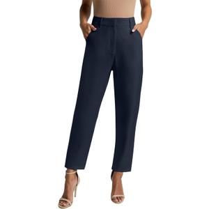 NIMIN Women High Waisted Dress Work Ankle Pants 26"/28"/30" Inseam Office Business Casual Trousers with Pockets 2025 (L)