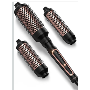 Terviiix PRO Thermal Brush Set for Voluminous Style, Non-blowing Heated Round Brush with Adjustable Temp, 3-in-1 Curling Brush with Detachable Head(1.25'',1.5'',1.77''), 20S Fast Heating with Dual MCH