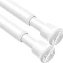 AIZESI Spring Tension Curtain Rods Short Tension Rod (White,28" to 48"-2Pcs)