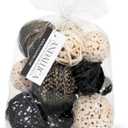 ANDALUCA Decorative Balls Bag Bowl Filler Home Decor (Black & White)