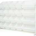Humble Crew Toy Storage Organizer with 20 Removable Storage Bins for Kids Playroom, 4-Tier Toddler Toy Organization, White/White