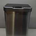 EKO Mirage-T 50 Liter / 13.2 Gallon Touchless Rectangular Motion Sensor Trash Can, Brushed Stainless Steel Finish