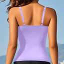 Aqua Eve Tankini Tops for Women Swimwear Top Only Tummy Control Bathing Suit Top No Bottom (Purple, M)