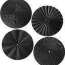 Hicarer 4 Pcs 12 Inch Metal Wall Art Decor Sunburst Hanging Metal Artwork Decor Wall Art Decorations for Home Living Room Office Gift for Christmas(Black)