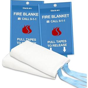 Black pro Fire Blanket, Fire Retardant Blanket, Emergency Fire Blanket for Kitchen, Home, School, Fireplace, Grill, Car, Office and Warehouse. CE Certified, 2 Pack