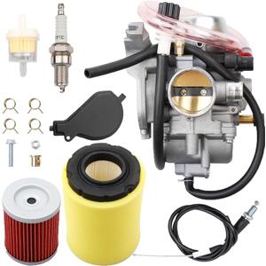LTF400 Carburetor Replacement Compatible with 2002-2007 Suzuki LT-F400 Eiger 400 Carb,Includes Air Filter and Spark Plug