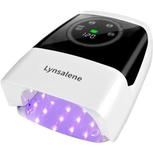 132W UV LED Nail Lamp,Rechargeable UV Light for Gel Nails with 4 Timers & LCD Screen,Prefsssional LED Nail Lamp Nail Dryer Fast Curing for Salon & Home Use