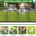10 Panels Garden Fencing Animal Barrier with Lock, 40 in(H) X 24 ft(L) Dog Fence Outdoor for Yard Rustproof No Dig Decorative Tall Garden Fence Metal Wire Panel Border Rabbit Ground Stakes Fencing