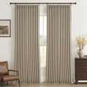 Greyish Beige Double Layer Linen Blackout Curtains 96 Inches Long for Bedroom, Memory Trained Pinch Pleated Insulated Rustic Windows Curtain Room Darkening 40x96 Inch Length Oak Taupe Drapes 2 Panels