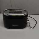 MUELLERHOME Retro Toaster 2 Slice, 7 Browning Levels, 3 Functions (Reheat, Defrost, Cancel), Stainless Steel Features, Removable Crumb Tray, Under Base Cord Storage, Black