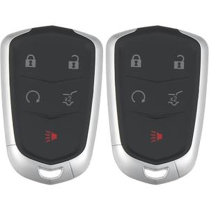 X AUTOHAUX 2pcs 433MHz HYQ2EB Replacement Keyless Entry Remote Car Key Fob for Cadillac XT5 2017 2018 2019 for Cadillac XT4 2019 5 Button