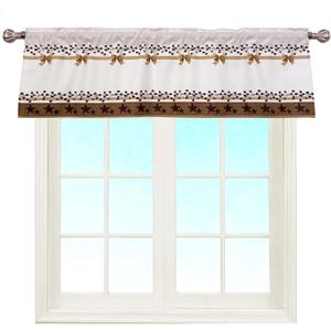 Country Stars Bows Red Berry Barn Window Curtain Valance Boho for Decorative Privacy Rod Pocket 52 X 16 Inches