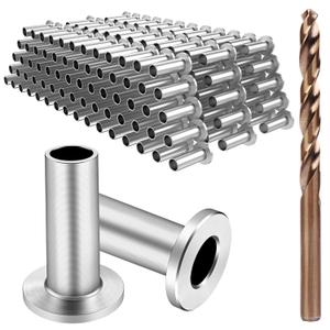 BLIKA 200 Pack Stainless Steel Protector Sleeves for 1/8" 5/32" or 3/16" Deck Cable Railing, for Wood/Composite Posts, T316 Marine Grade, Cable Railing Protector Sleeves