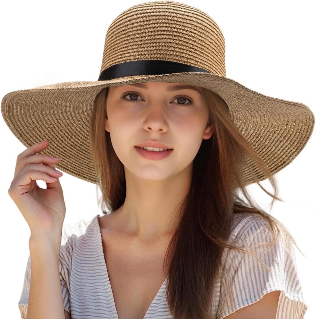 Tightly Woven to Ensure Durability Straw Hat Lightweight and Flexible; Beach Sun Hat (Beige), One Size