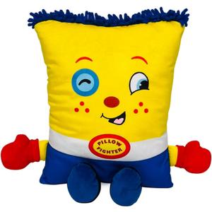 Fighter Plush - 2-in-1 Toy & Pillow, 80's Nostalgic Plush Pal Reimagined, Soft Stuffed Rectangular Character, Cozy Nap & Play Design