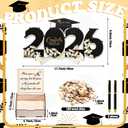 Graduation Guest Book Class of 2026 Black Graduation Cap Guest Book Alternative with Wood Grad Cap and Scroll Sign Keepsake for Congrats Grad Ceremony Party Favor Supplies