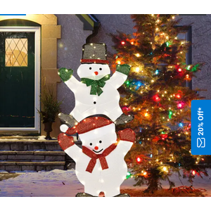 54 Inch Snowman Xmas Decorations with UL Certified Plug - White