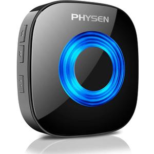 PHYSEN Wireless Doorbell Receiver, Plug-in Door Bell Receiver, 1300-feet Range, 58 Chimes Optional, 5 Level Volume with Mute Mode, LED Indicator, (ONLY for PHYSEN Doorbell Transmitters) (Black)