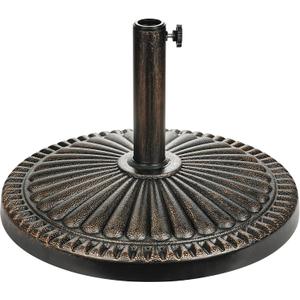 FLAME&SHADE 40lb Round Base Stand Weight for Patio Market Table Umbrella Outdoor, Bronze