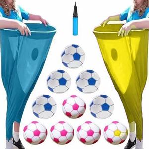 Granny Pants Yard Game – Giant Stretchy Pants Outdoor Relay Set with 10 Bouncy Balls & Pump, Hilarious Backyard Party Game for Adults, Field Day, Team Building & Family Reunions