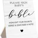 2 x Baby Shower Wooden Signs - Baby Shower Sign, Please Sign Table Decoration, 5x7inch