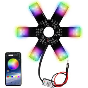 Air Cleaner LED Light 7.8" RGB Truck Decorative Hex Style Air Filter Lamp for Peterbilt, Freightliner, Kenworth, Trailers, RVs', Campers, with Smart App Control RGB Light