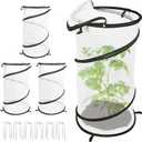 4 Pack Pop Up Plant Covers from Animals, 12"x 24"Round Foldable Insect Barrier Net Garden Plant Protectors with Stakes & Zipper, Bird Protection for Outdoor Vegetables Flowers Fruits Plants (White)