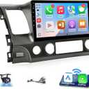Upgrades Stereo for Honda Civic 2006-2011 Radio Wireless Apple Carplay Android Auto Leadfan 10.1" IPS Touchscreen for Honda Civic Radio Android Headunit Display GPS WiFi FM Mirrorlink Rear Camera SWC