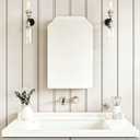 AGDULL 14" W x 18" H Recessed Medicine Cabinet with Arched Mirror, Mirror: 15.3"x22.4"