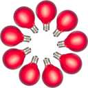RetroGlo Satin Red G40 LED Globe Bulbs 25-Pack, Frosted Glass, E12 Candelabra Base, 30,000 Hour Life, Indoor/Outdoor Rated