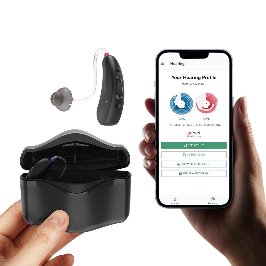 VODESON Advanced Bluetooth Hearing Aids for Seniors-Rechargeable, 16-Channel WDRC DSP, Intelligent Noise Reduction,Music&Phone Compatible,FSA/HSA Eligible,OTC Devices for Mild to Moderate Hearing Loss