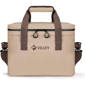 VILLEY 20L Insulated Cooler Bag with Padded Top Handle, Removable Shoulder Strap, and Sufficient Capacity for 30 Cans of 12 oz Drinks