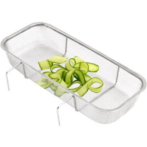Stainless Steel Sink Drain Strainer Basket, Side Hanging Sink Strainer Colander Drain Basket, Kitchen Food Residue Waste Leftovers Vegetables Fruits Clean,10.63 x 4.72 x 1.77 inches