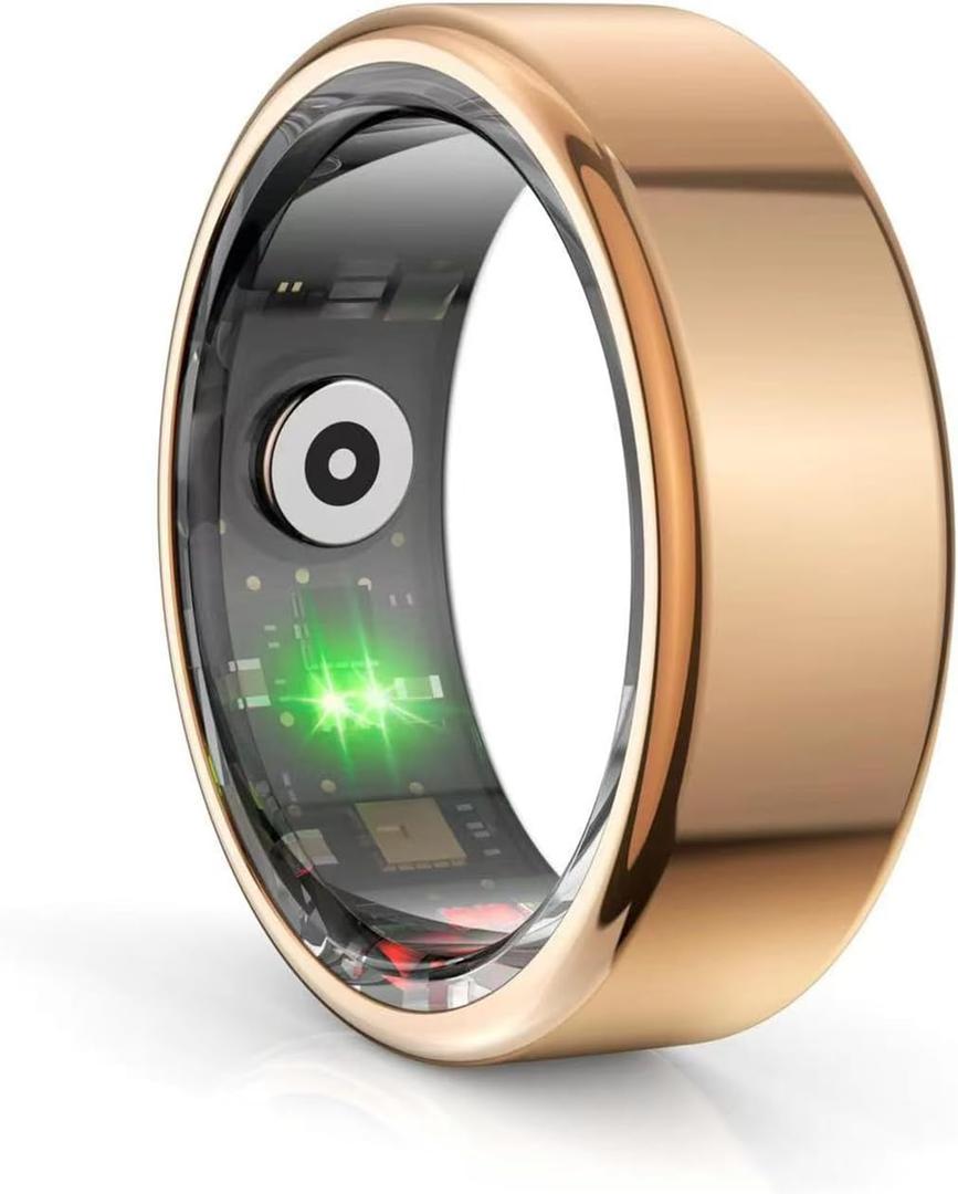 Smart Ring, IP68 Smart Ring for Women Men w/Sleep Heart Rate Blood Pressure Oxygen Monitor Waterproof Fitness Tracker Pedometer Calories Step Counter Bluetooth Health Ring, Gold #9 Smart Ring, IP68 Smart Ring for Women Men w/Sleep Heart Rate Blood Pressure Oxygen Monitor Waterproof Fitness Tracker Pedometer Calories Step Counter Bluetooth Health Ring, Gold #9