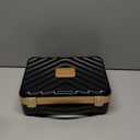 Mocado Travel Makeup Case with Lighted Mirror, Makeup Box with 8 Makeup Brushes and 10x Magnifying Mirror,Cosmetic Case Adjustable Brightness Makeup Train Case with Makeup Brushes Divider(Black)