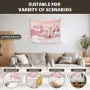 WAITPI Pink Christmas Winter Village Hanging Wall Tapestry for Girls Bedroom Holiday, Cute I'm Dreaming of A Pink Xmas Wall Tapestries Hanging for Teens Girls Room Dorm Decor 40x30 inches