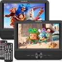 FANGOR 7.5 Inch Dual Portable DVD Player for Car, Car DVD Player Dual Screen Play a Same or Two Different Movies with Headrest Strap, Support Last Memory, AV Out/in, USB/SD Card, All Regions