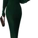 PRETTYGARDEN Womens Fall 2 Piece Outfits Bodycon Maxi Tank Pullover Sweater Dress and Long Sleeve Cropped Cardigan Knit Sets (Dark Green, Medium)
